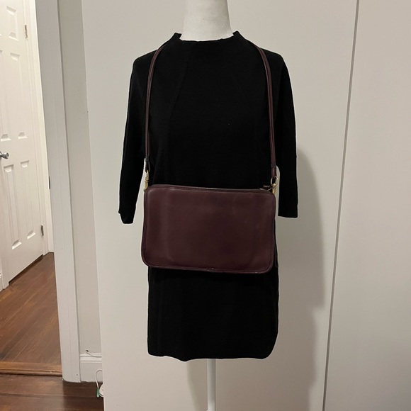 RARE - Vintage Coach Original NYC Burgundy Wine Leather Basic Bag - Picture 3 of 8